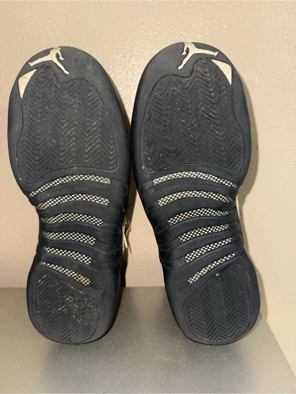 Jordan 12 Retro “The Master” Black White Metallic Gold Size 7Y (GS)